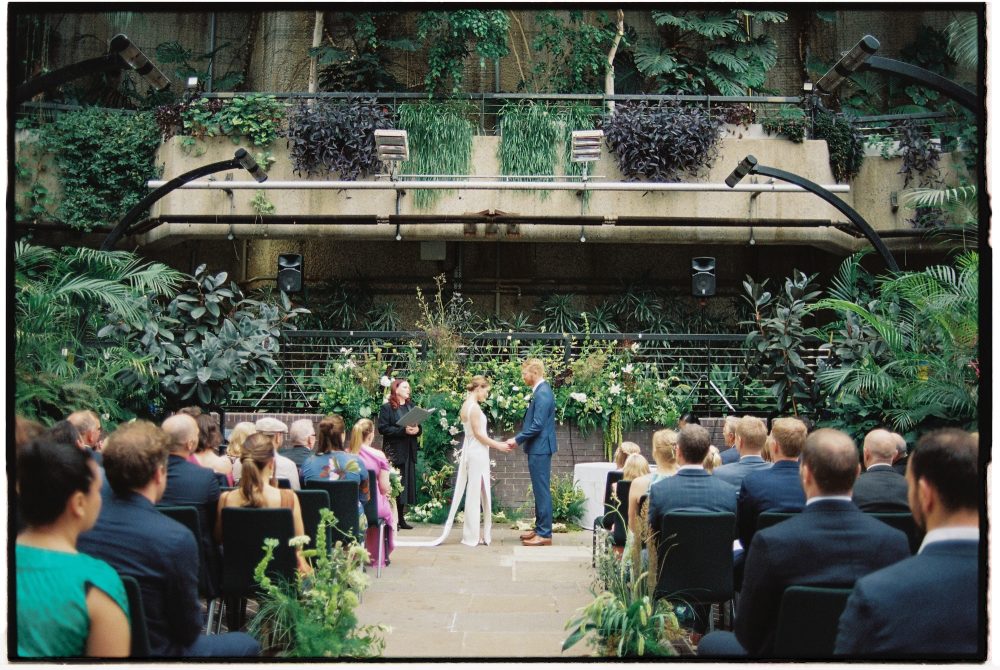 analogue wedding photography at The Barbican Conservatory