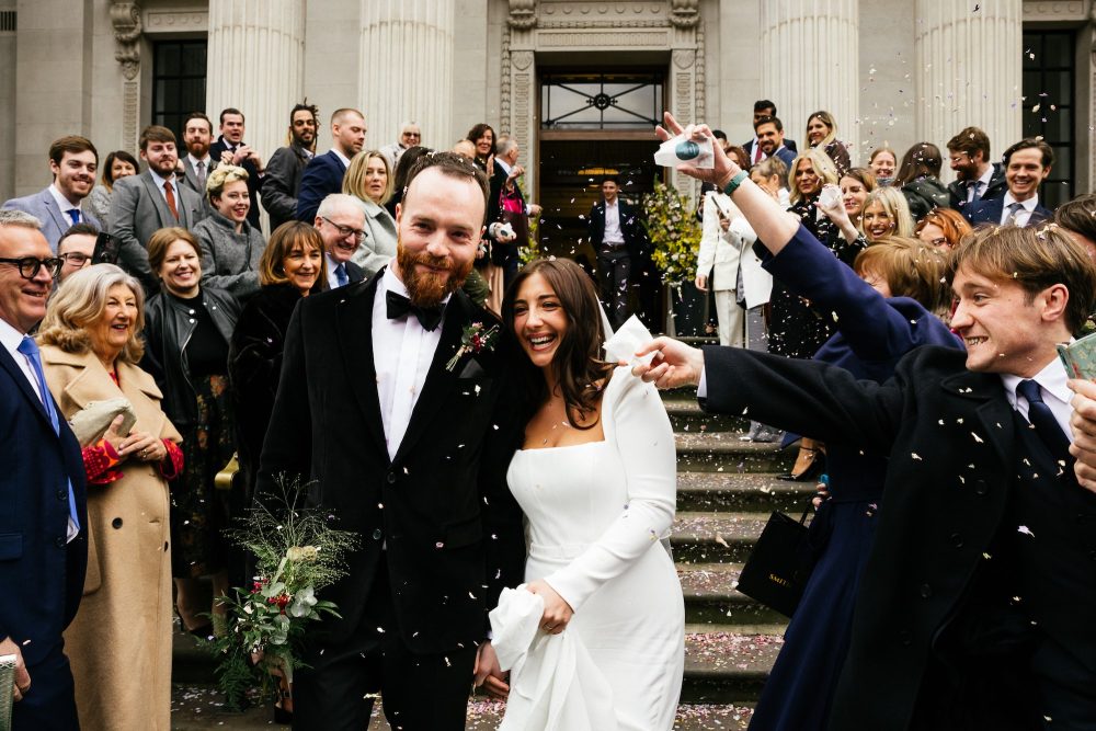 Confetti at Marylebone Town Hall
