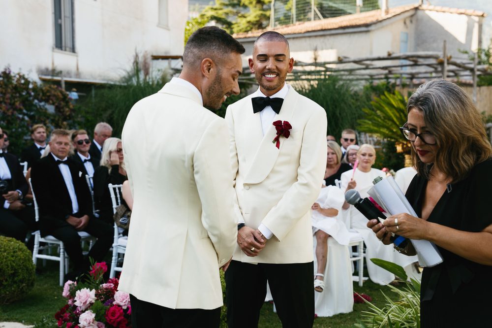 white tux gay wedding Italy